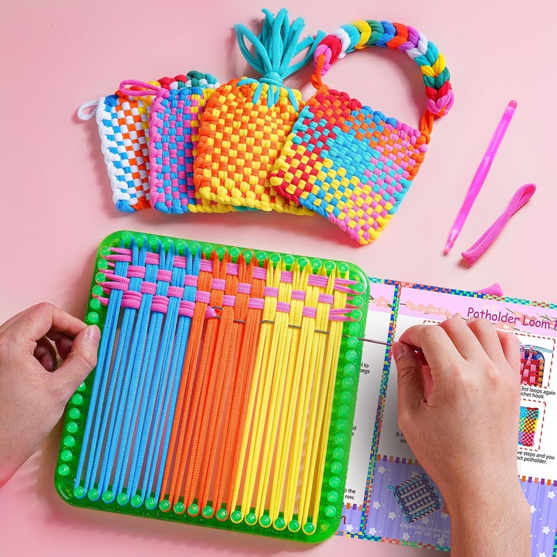 Renlive Upgraded Weaving Loom Kit Toys for Kids & Adults, DIY Arts & Crafts, Easy Potholder Loom Knitting Activity for Beginners, Ideal Gifts for Girls Ages 5 6 7 8-12 13 Years Old, 252 Craft Loops - Image 3